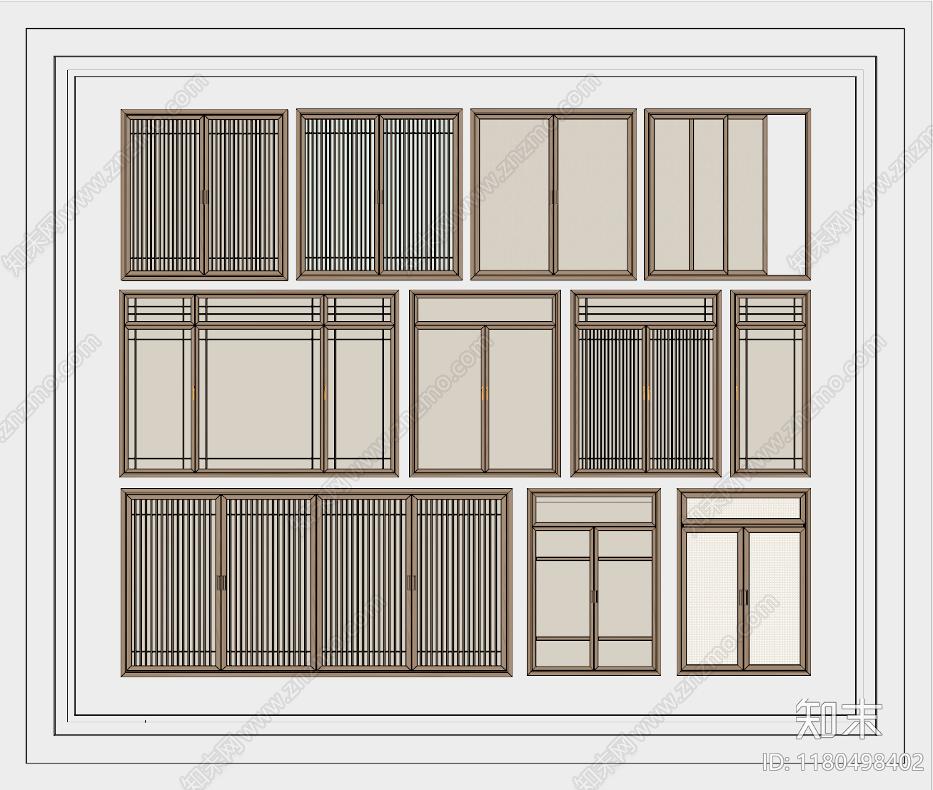 现代日式窗户组合SU模型下载【ID:1180498402】
