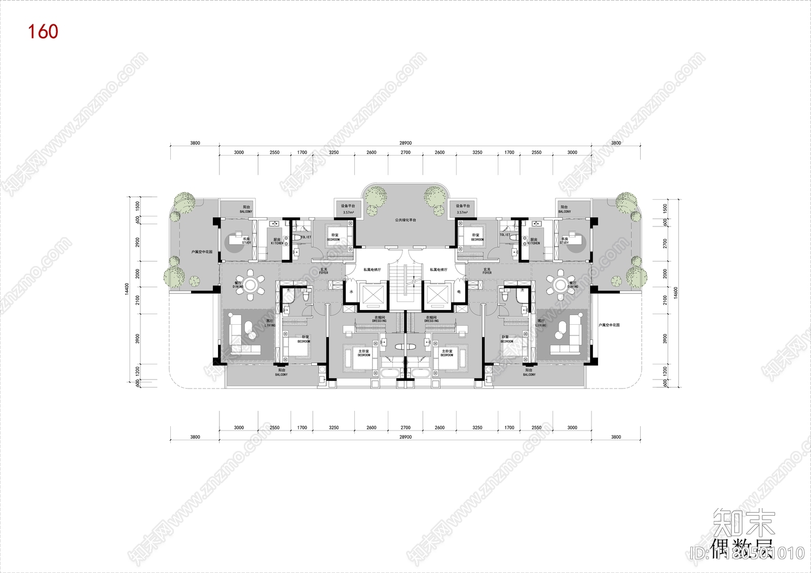 现代住宅楼建筑施工图下载【ID:1180501010】