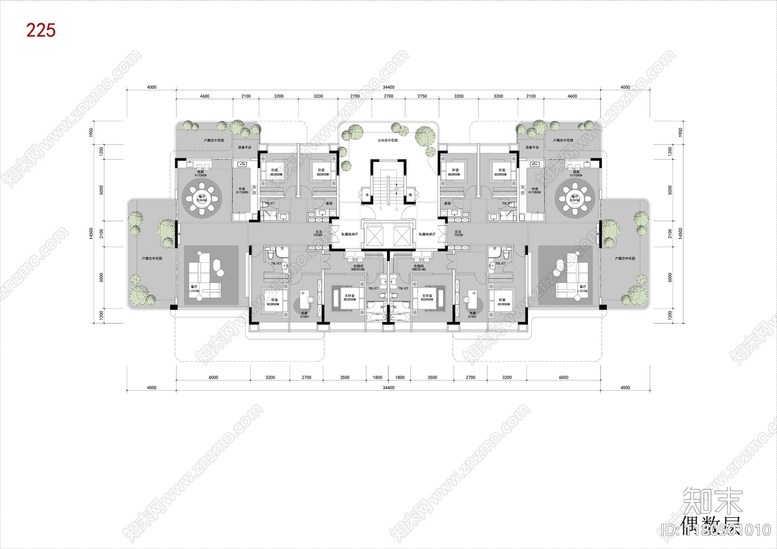 现代住宅楼建筑施工图下载【ID:1180501010】