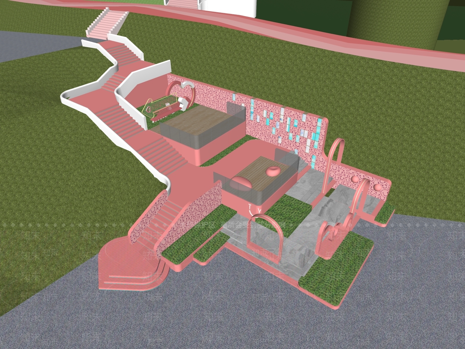 现代景观公园SU模型下载【ID:1180504967】