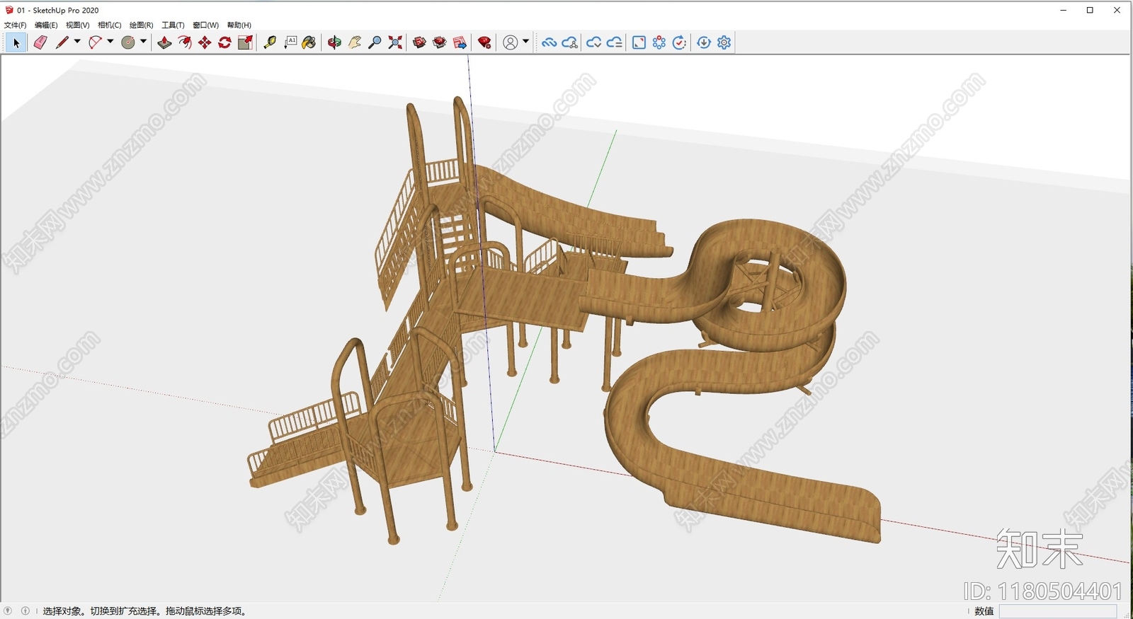 儿童滑梯SU模型下载【ID:1180504401】