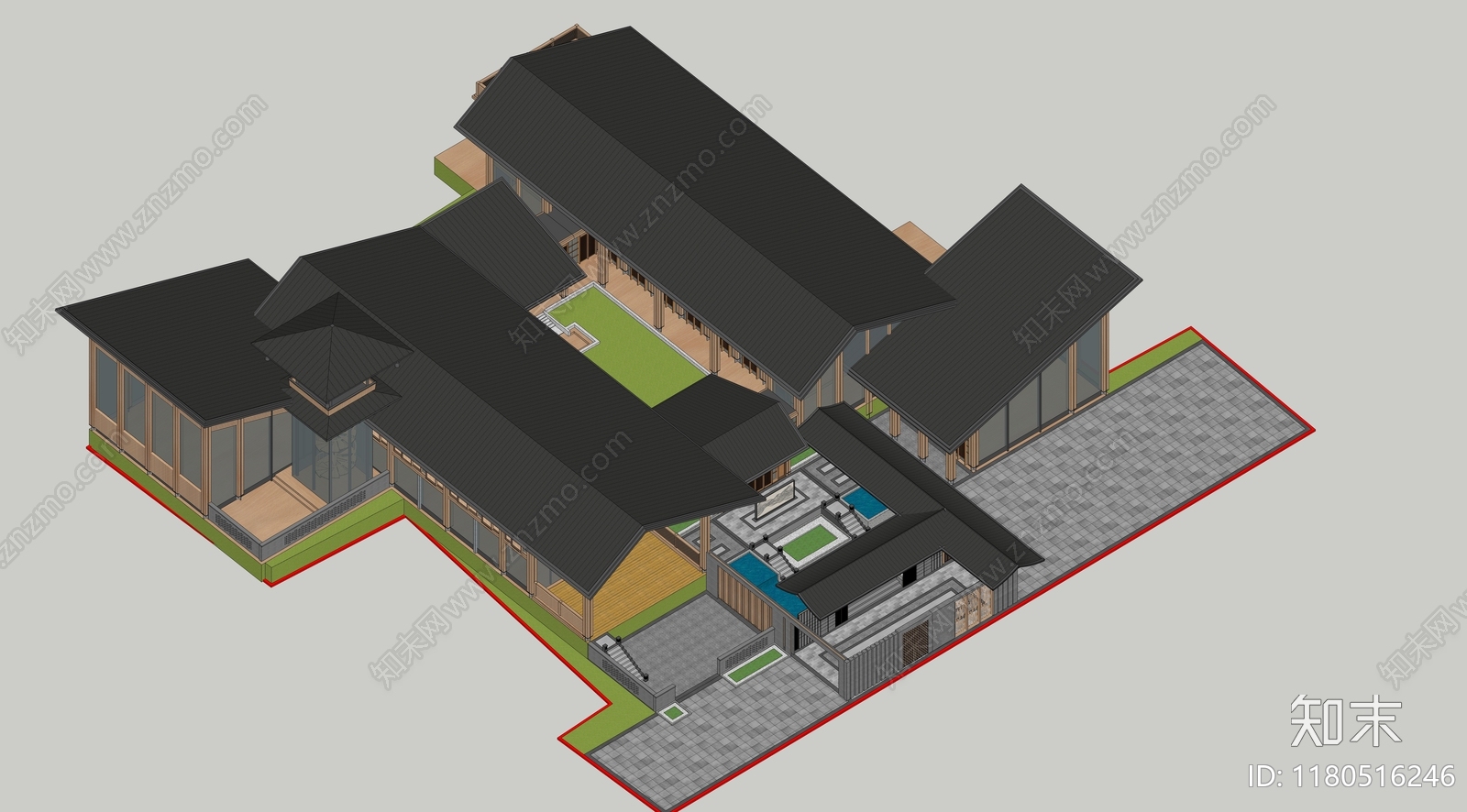 新中式其他商业建筑SU模型下载【ID:1180516246】