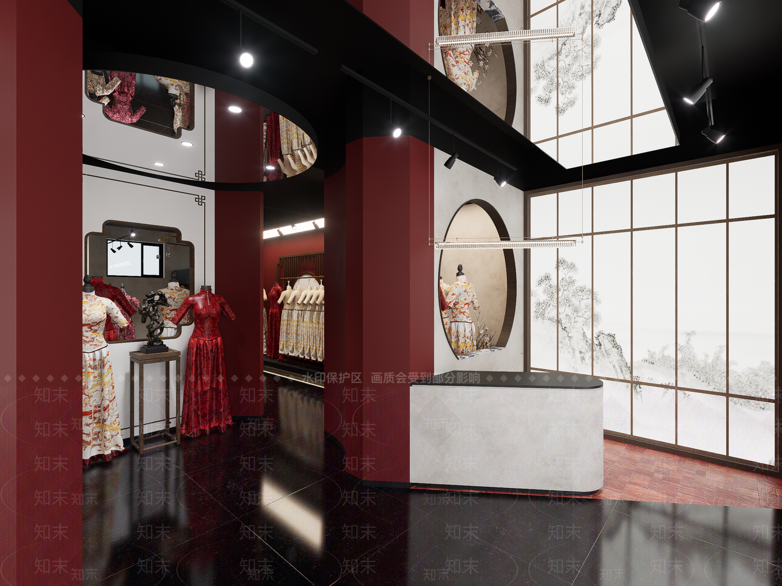 新中式中式婚纱摄影店SU模型下载【ID:1180524662】