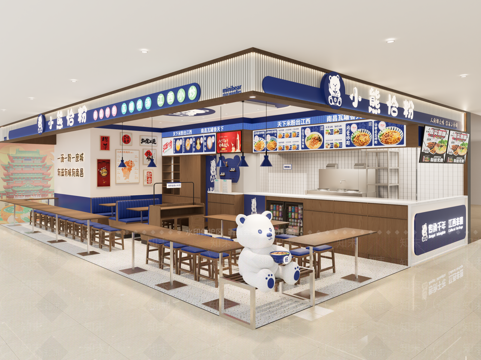 现代小吃快餐店SU模型下载【ID:1180527533】