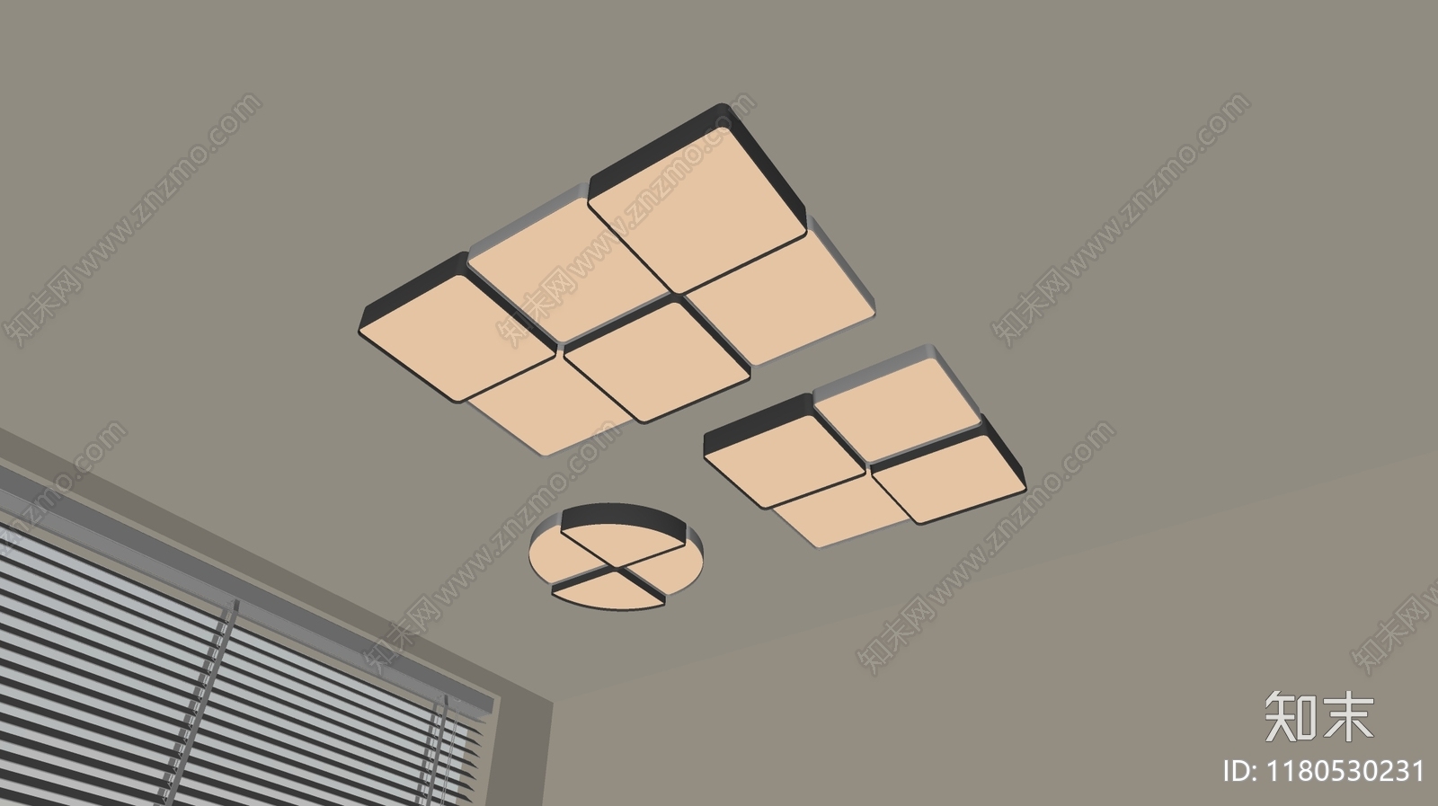 现代吸顶灯SU模型下载【ID:1180530231】