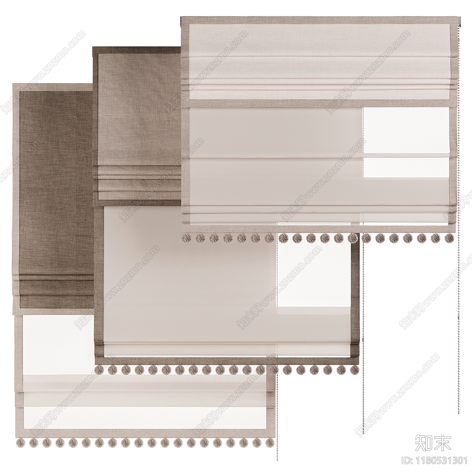 现代通用窗帘3D模型下载【ID:1180531301】