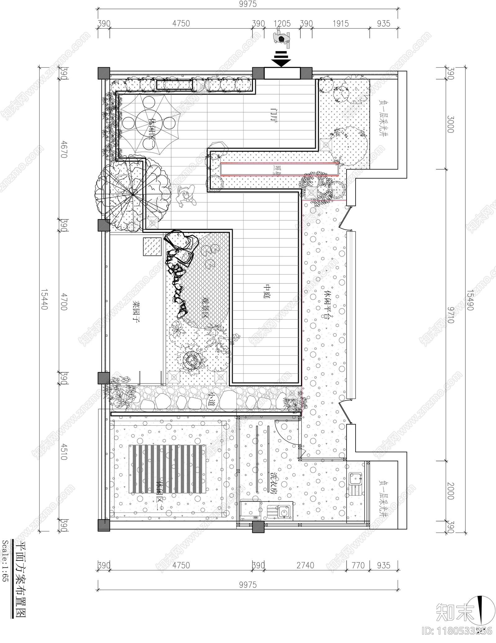 现代庭院施工图下载【ID:1180533356】