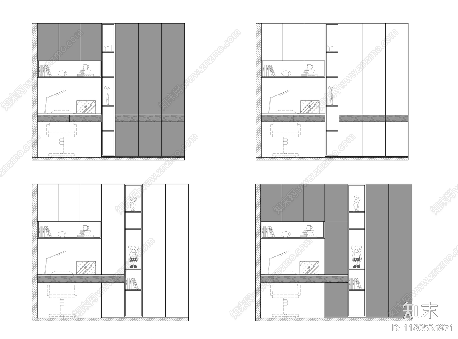 现代柜子施工图下载【ID:1180535971】