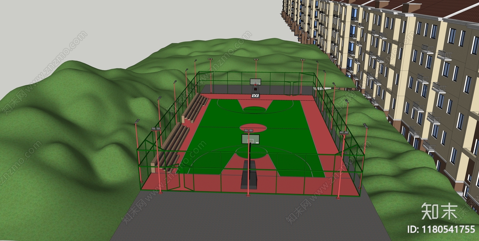 现代体育公园SU模型下载【ID:1180541755】
