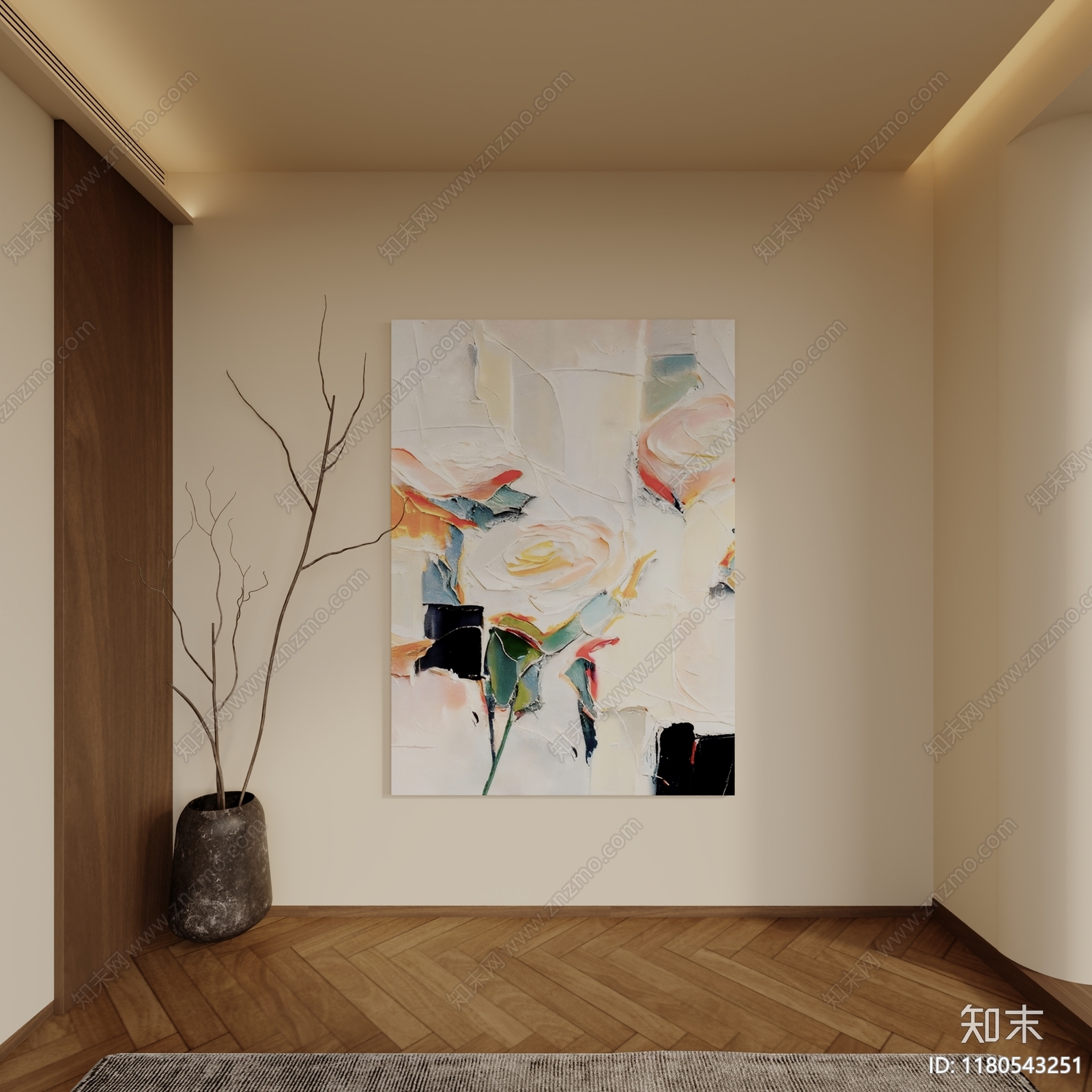 现代奶油挂画3D模型下载【ID:1180543251】