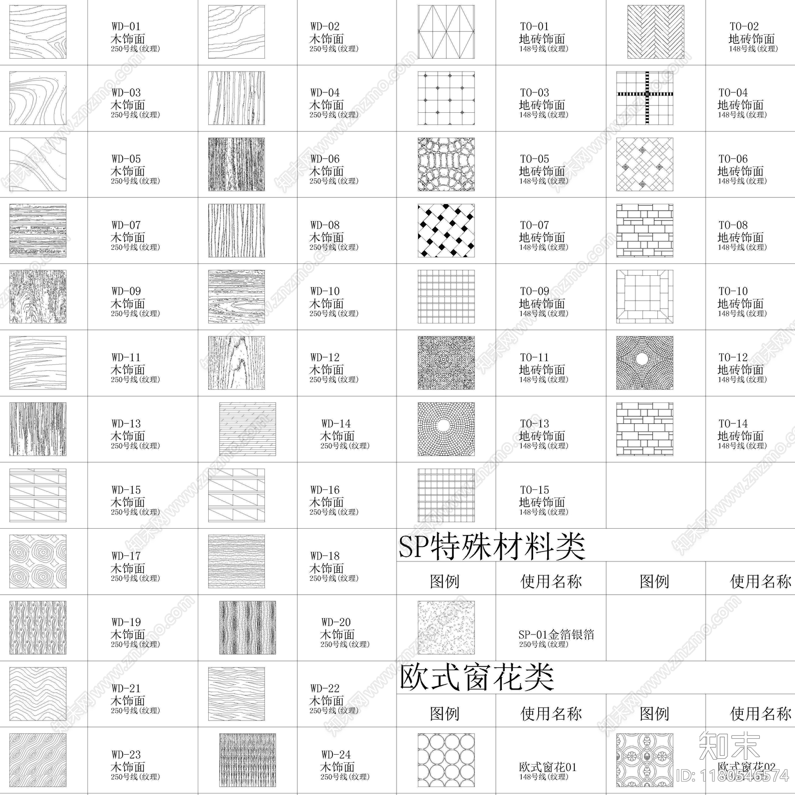 现代填充图案施工图下载【ID:1180546574】