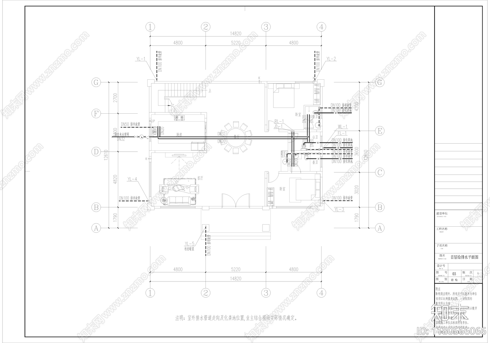 欧式别墅建筑cad施工图下载【ID:1180566066】