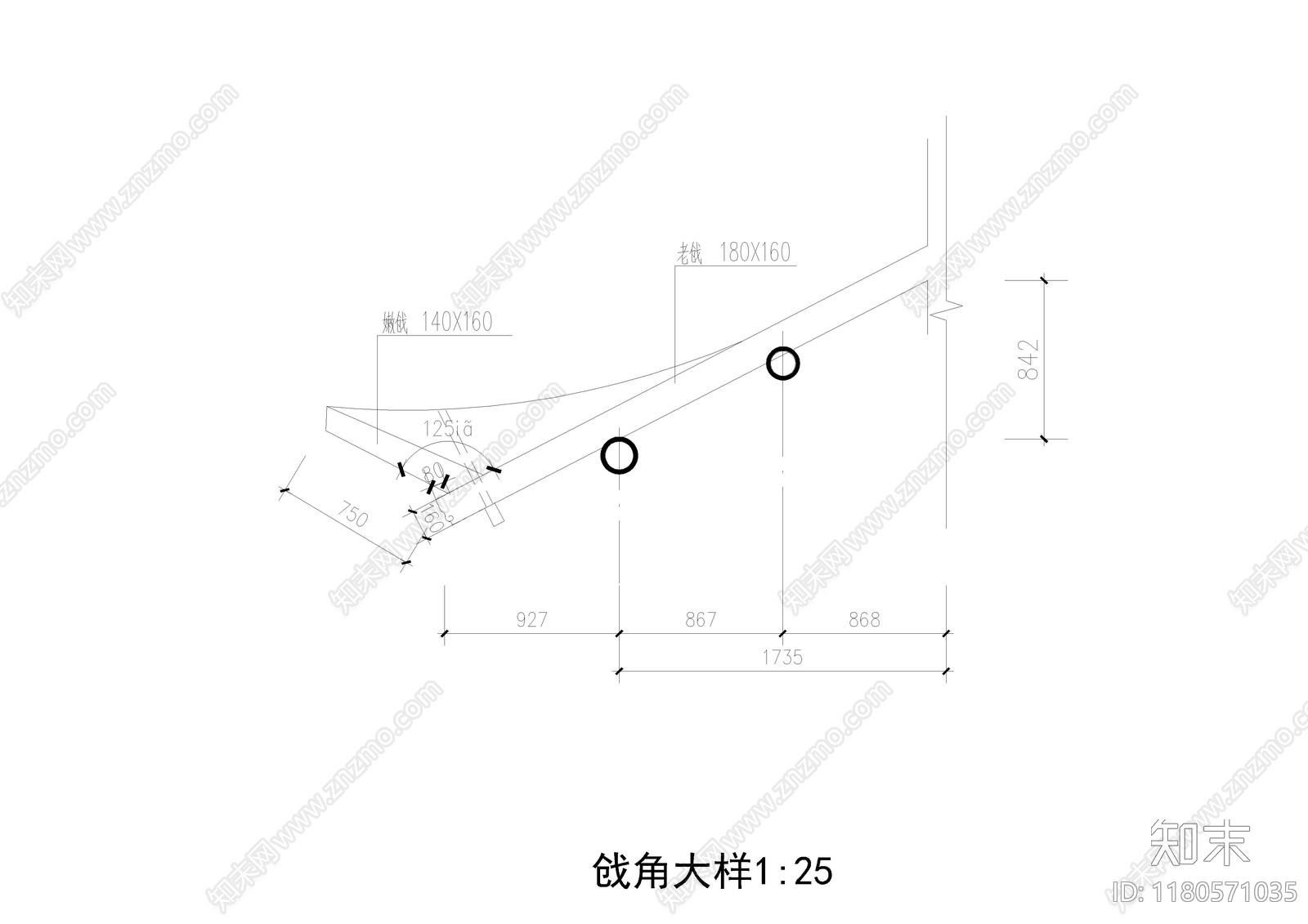 中式新中式亭子施工图下载【ID:1180571035】