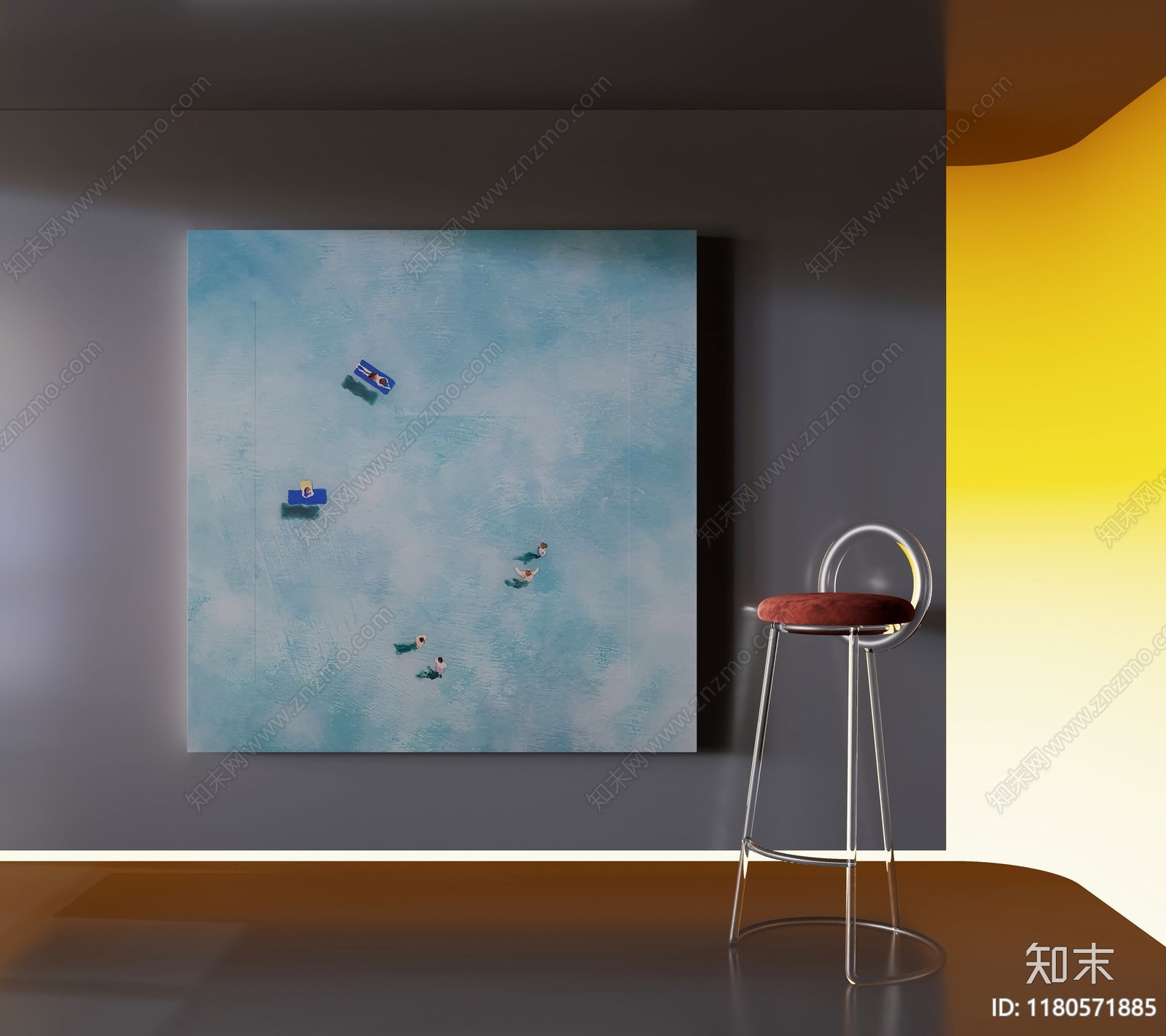 现代挂画3D模型下载【ID:1180571885】