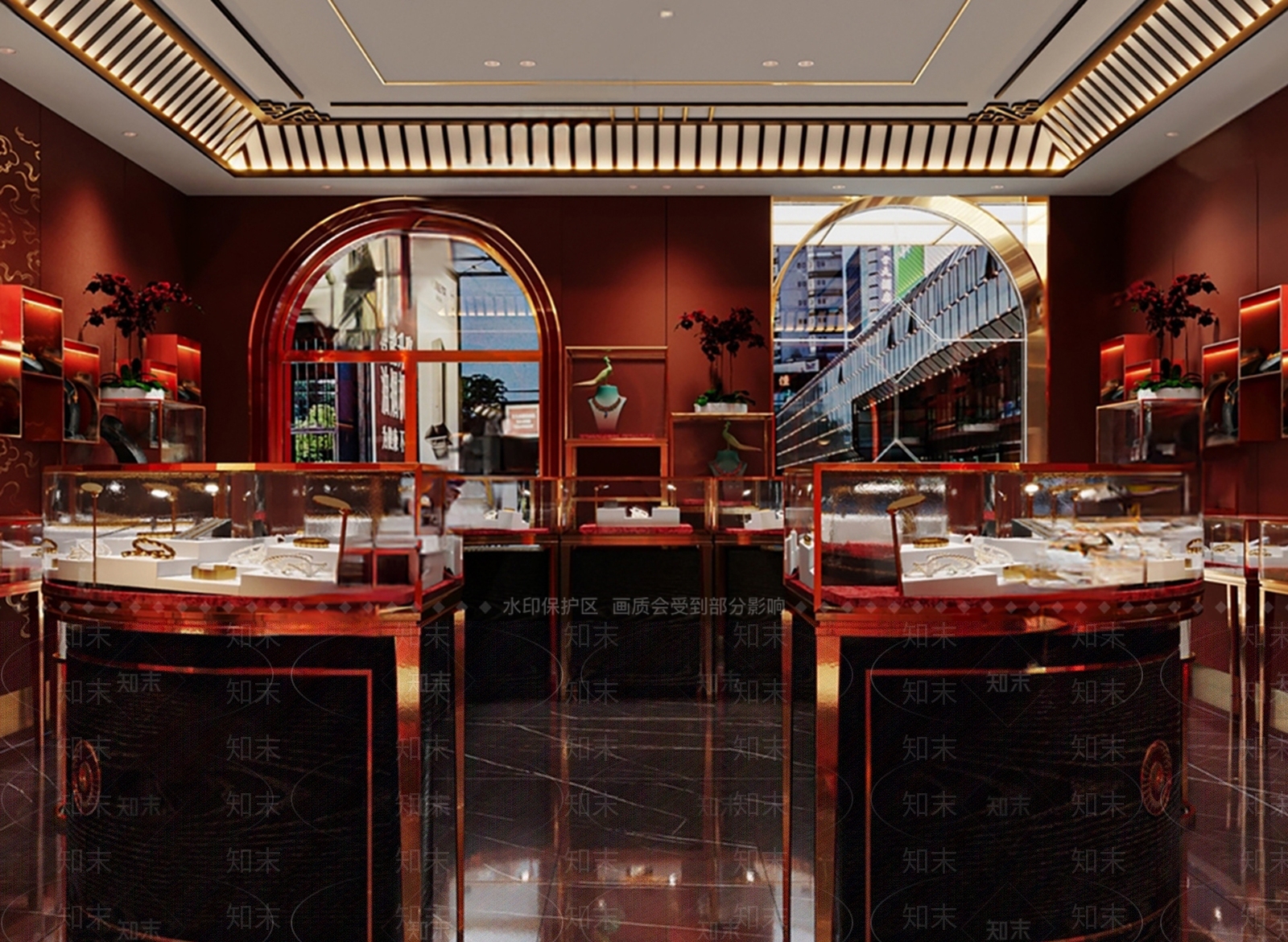 新中式珠宝店SU模型下载【ID:1180572439】