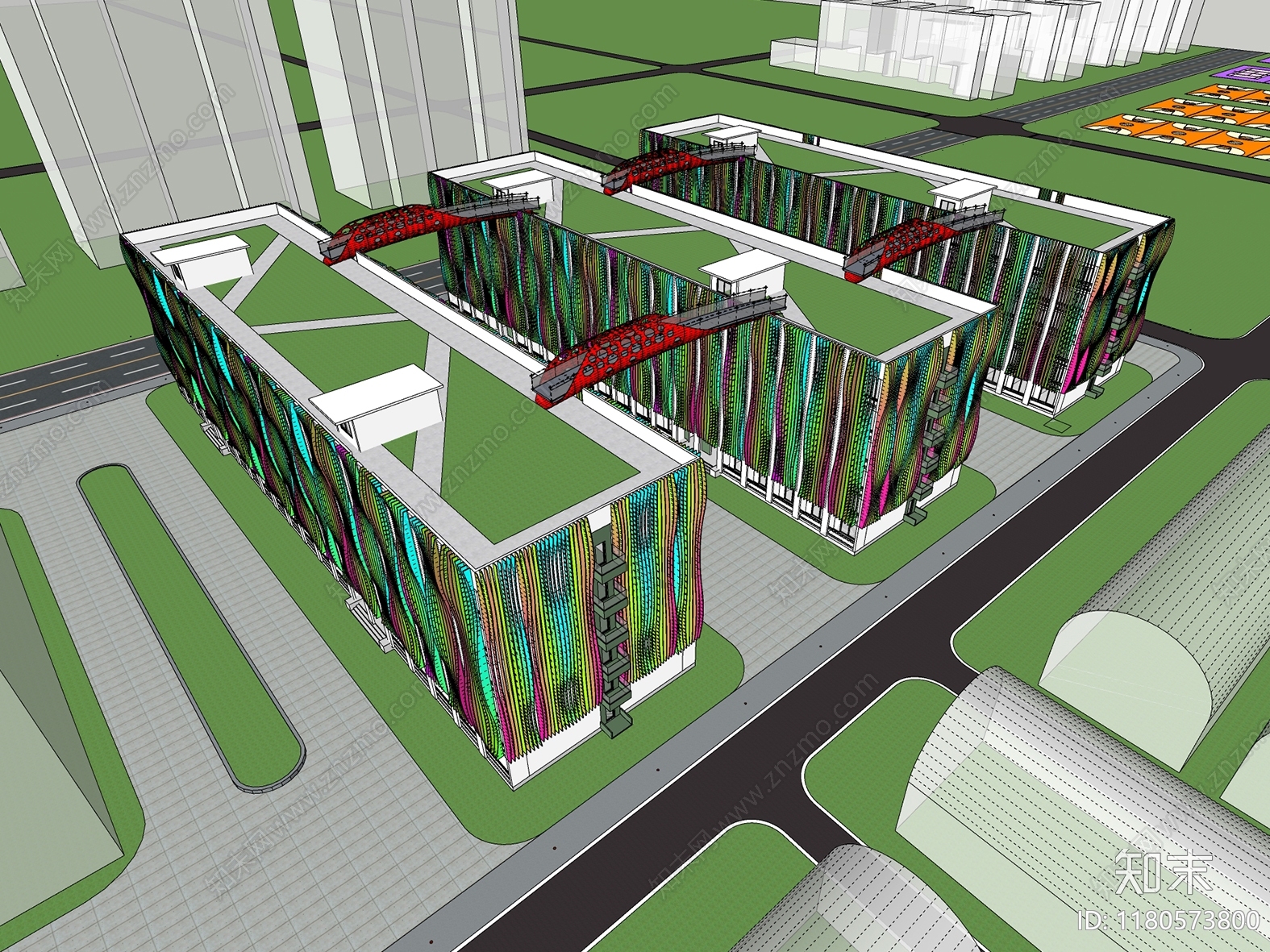 现代学校建筑SU模型下载【ID:1180573800】