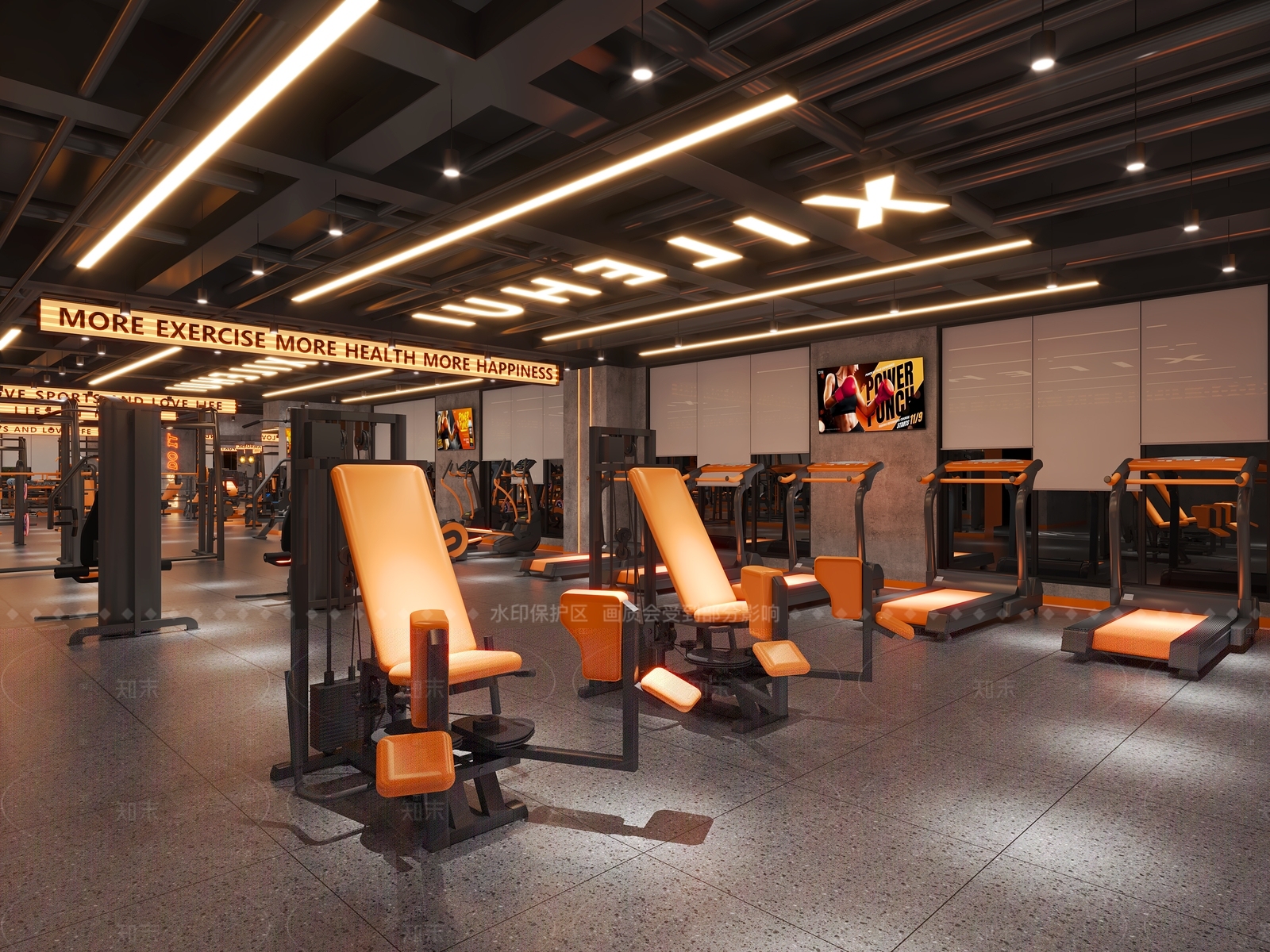 现代工业健身房3D模型下载【ID:1183513824】