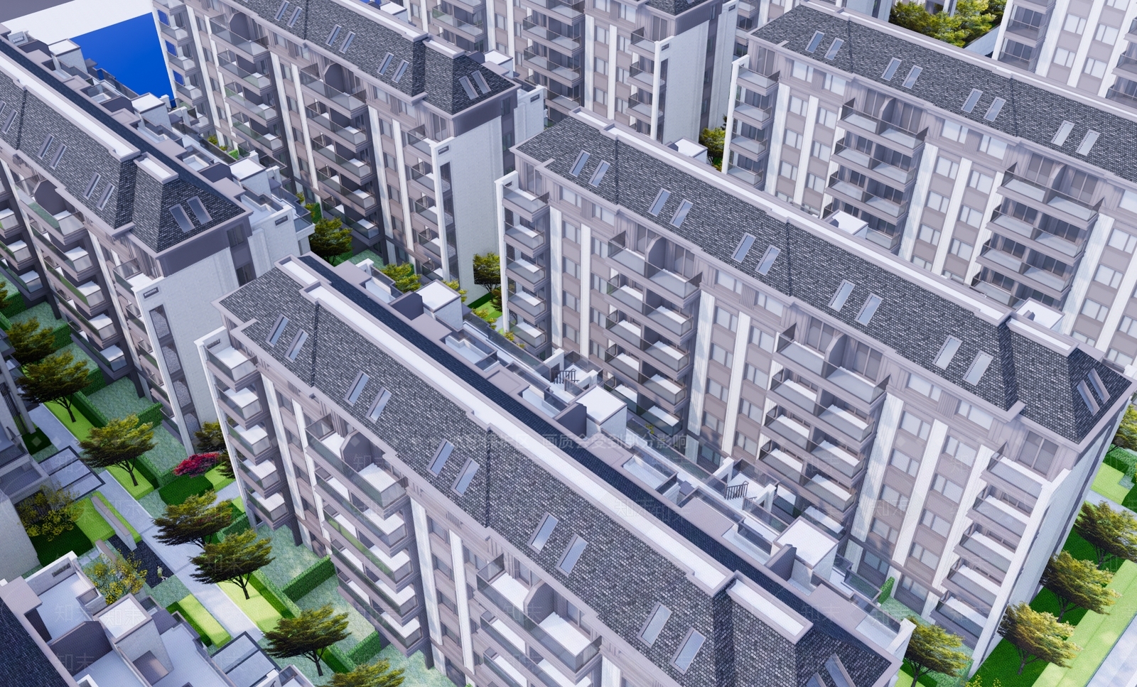 新中式中式小区建筑SU模型下载【ID:1180579589】