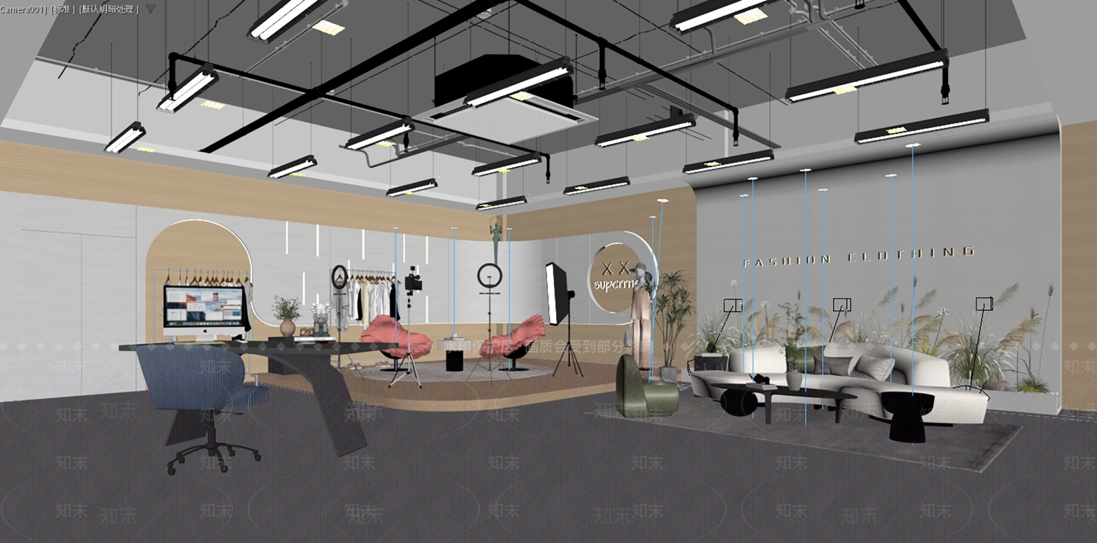 现代简约直播间3D模型下载【ID:1180587302】