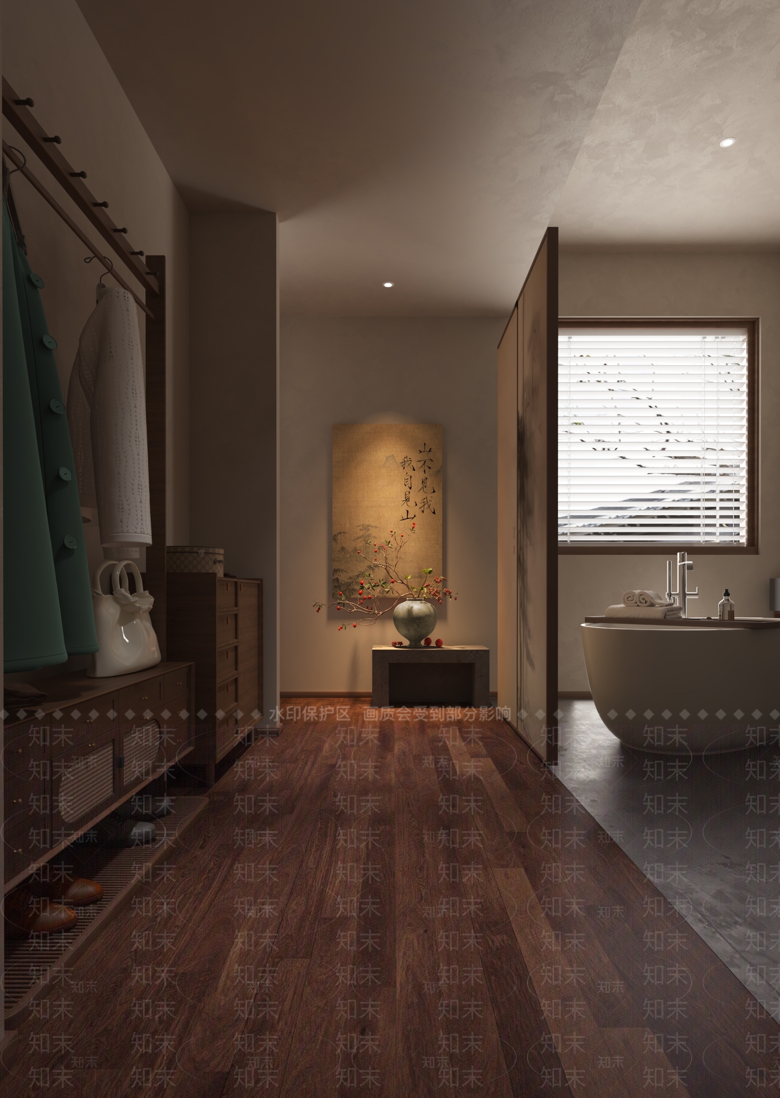 新中式侘寂民宿3D模型下载【ID:1180586702】