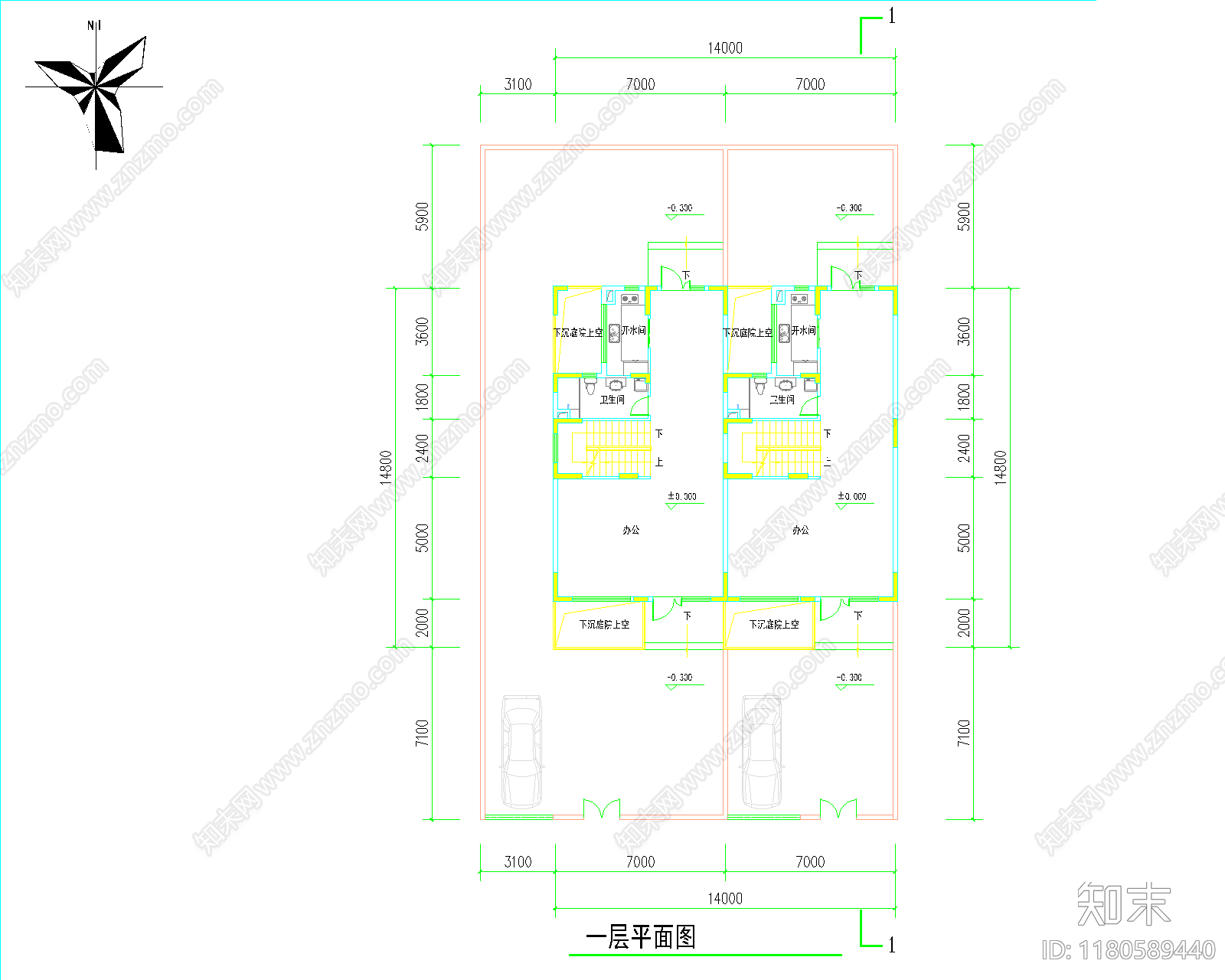 现代新中式产业园建筑施工图下载【ID:1180589440】