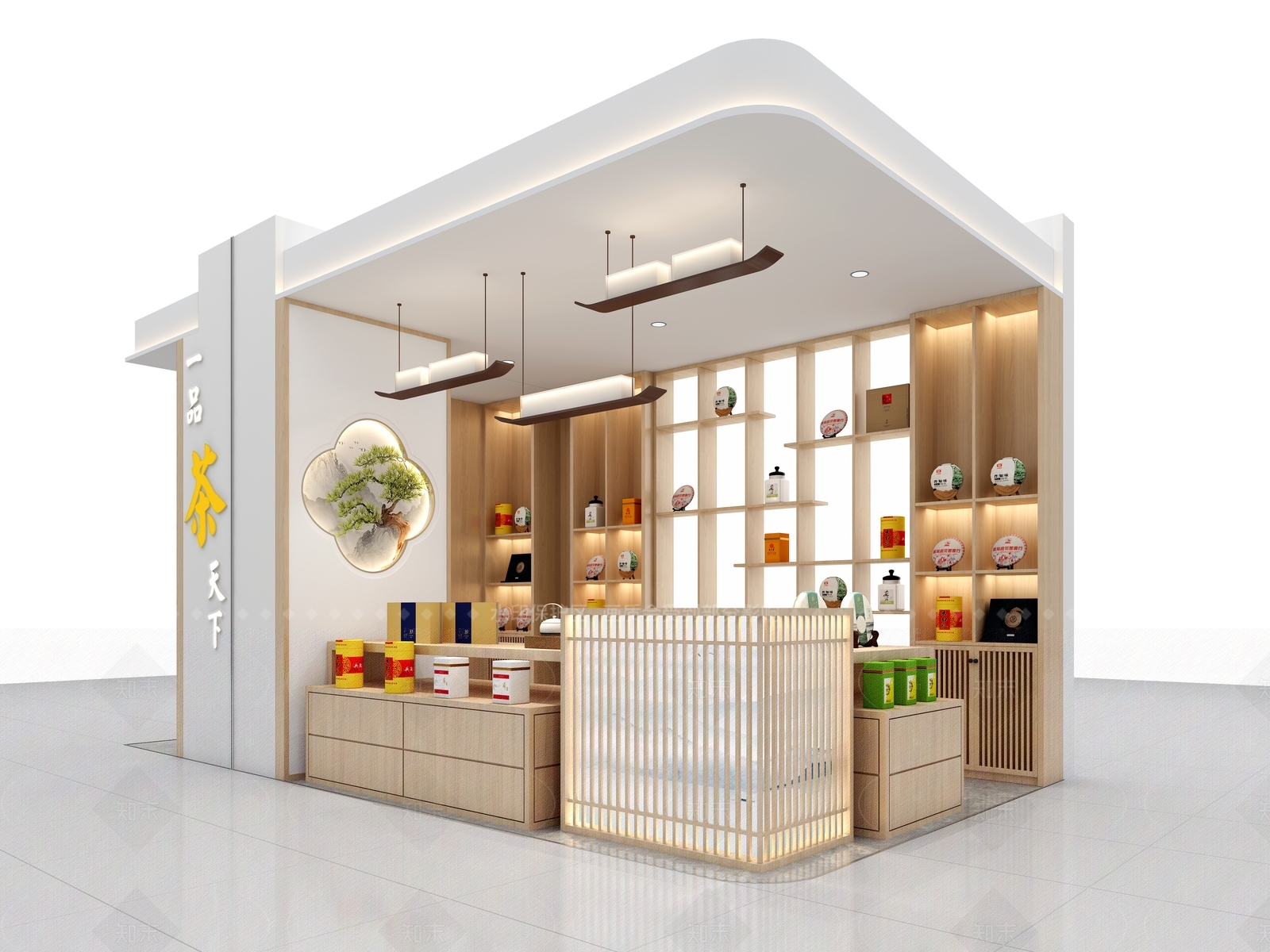 现代新中式茶叶店3D模型下载【ID:1180591504】