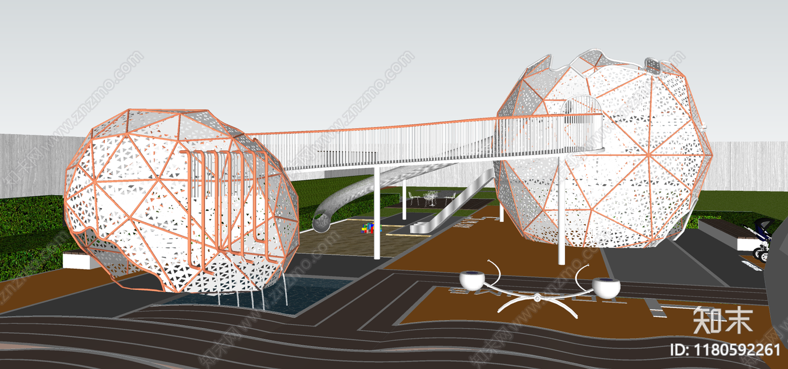 现代儿童游乐区SU模型下载【ID:1180592261】