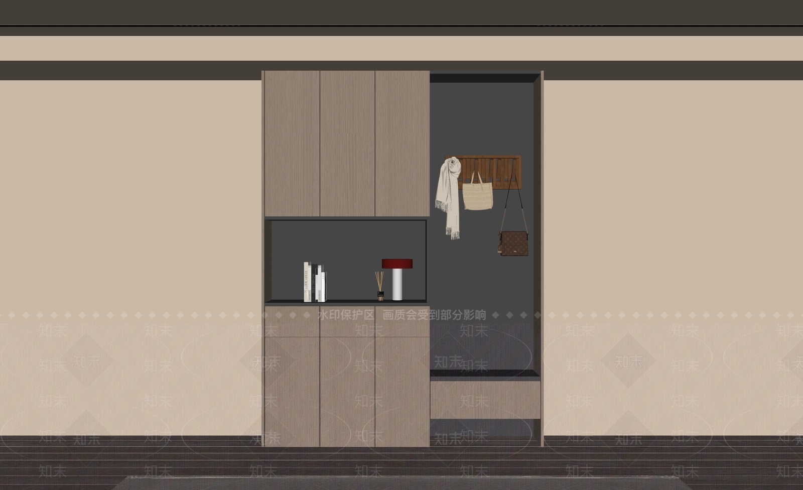 意式鞋柜SU模型下载【ID:1180607099】