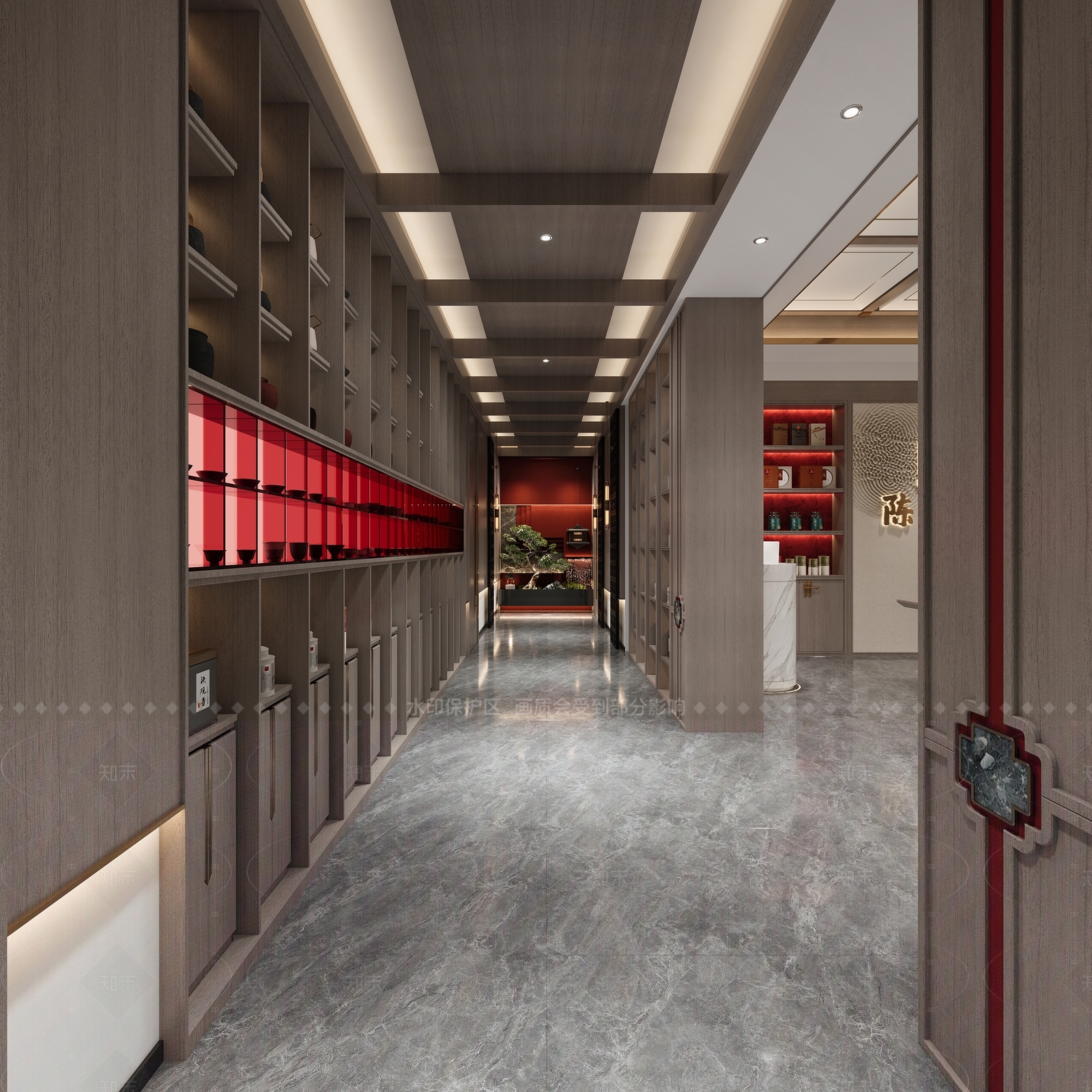新中式茶叶店3D模型下载【ID:1180607967】