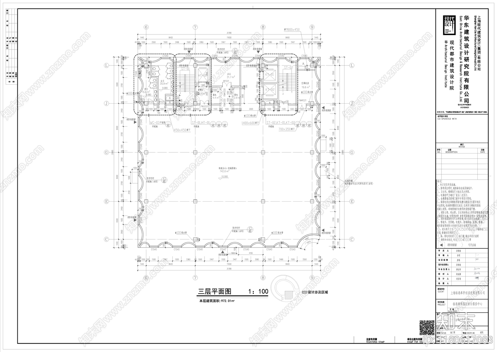 现代产业园建筑cad施工图下载【ID:1180617083】