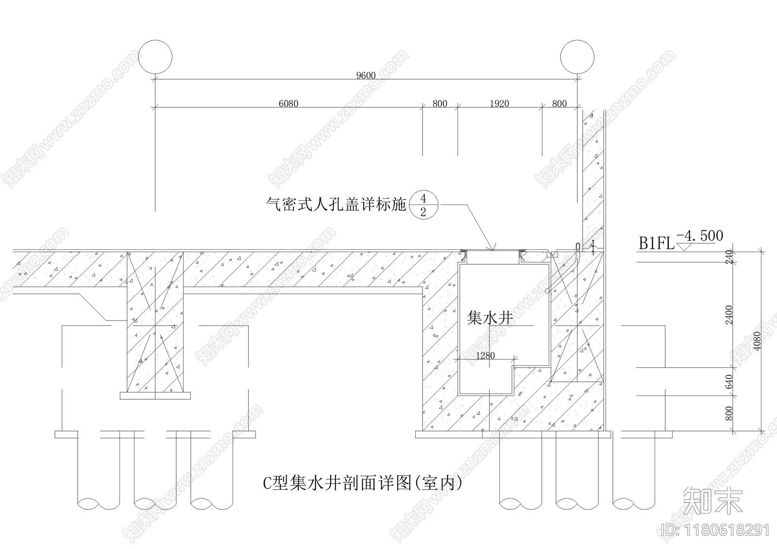 给排水节点详图cad施工图下载【ID:1180618291】