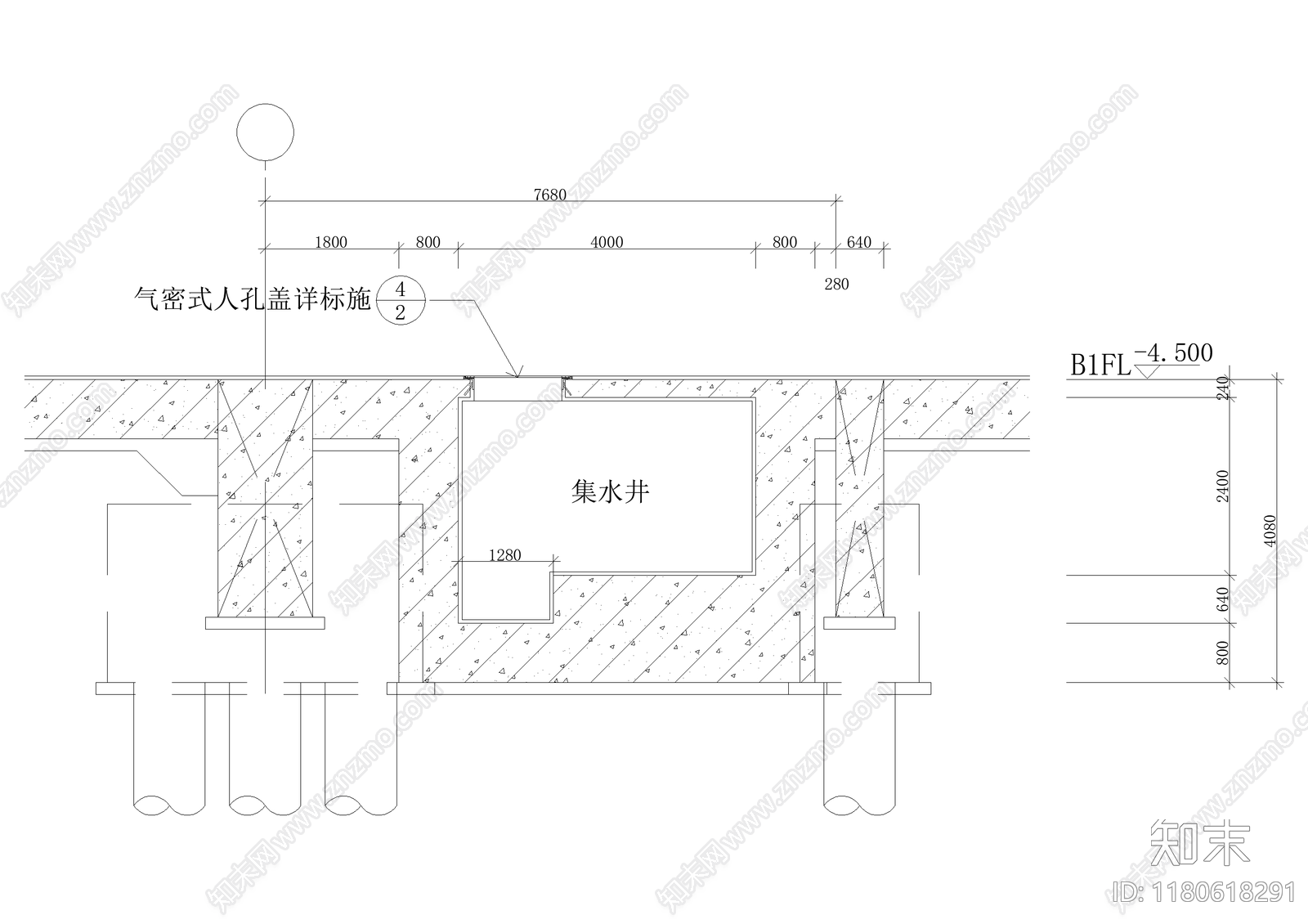 给排水节点详图cad施工图下载【ID:1180618291】