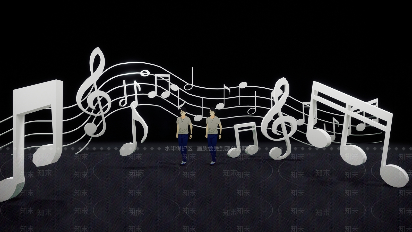 现代广场景观SU模型下载【ID:1180625544】