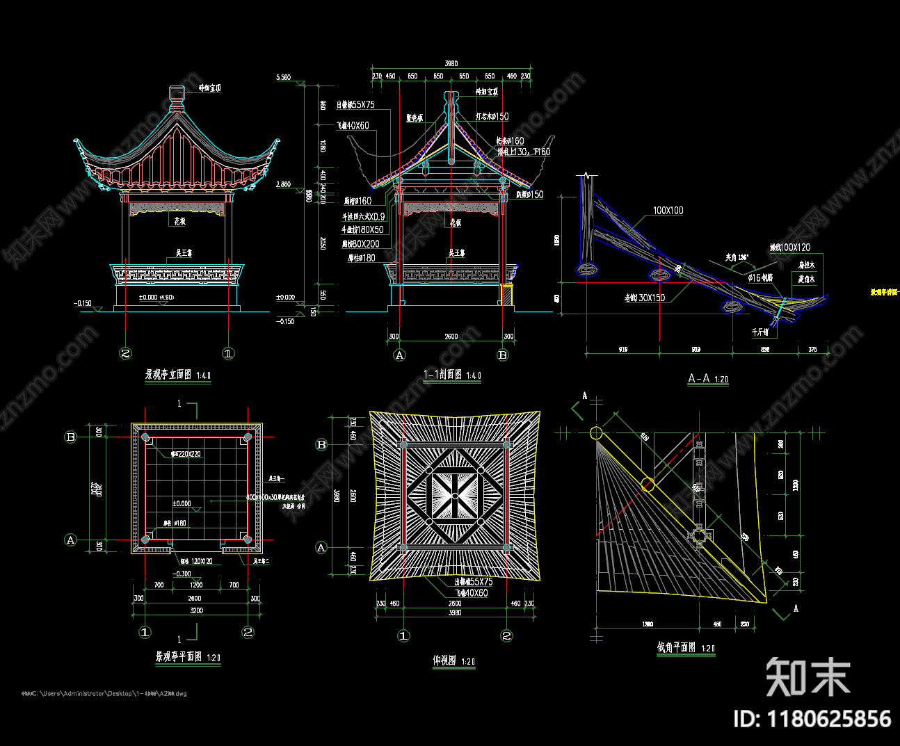 中式公园景观施工图下载【ID:1180625856】