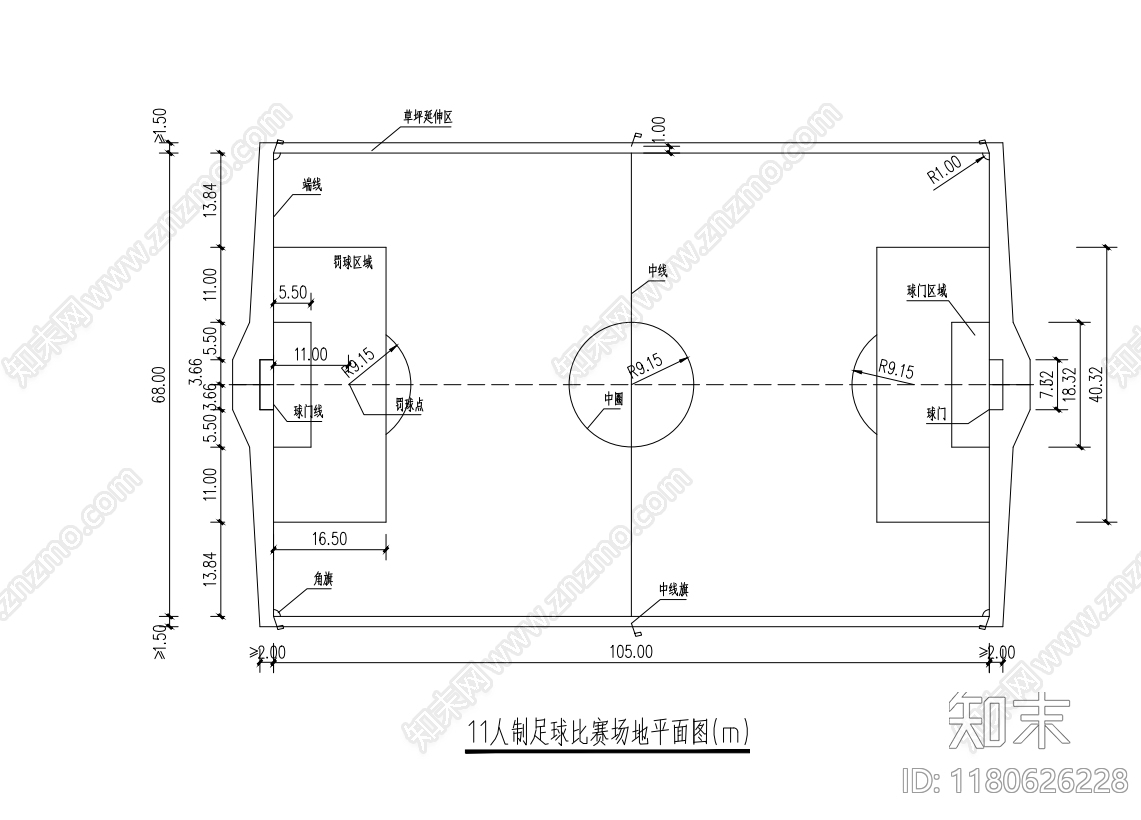 现代足球场施工图下载【ID:1180626228】