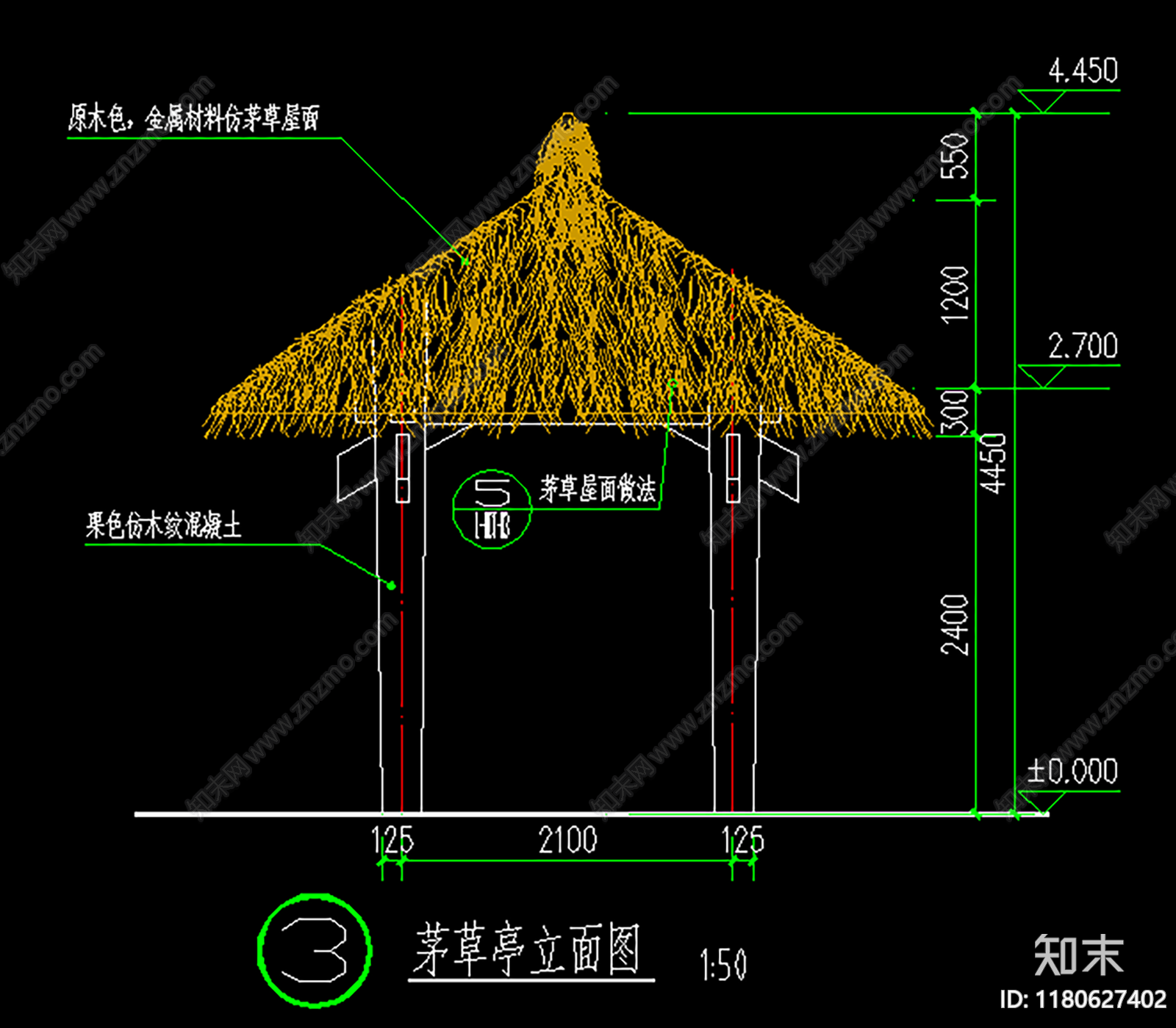 新中式亭子施工图下载【ID:1180627402】