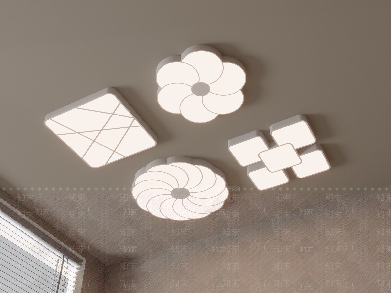 现代极简吸顶灯3D模型下载【ID:1180635726】