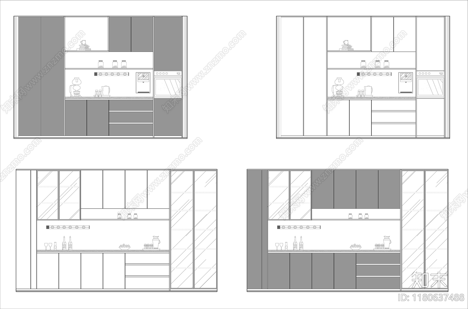 现代柜子施工图下载【ID:1180637488】