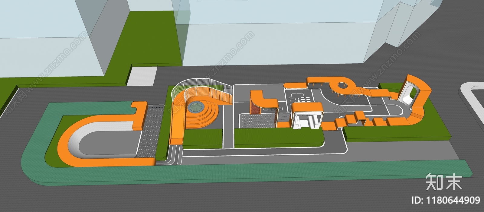 现代儿童游乐区SU模型下载【ID:1180644909】