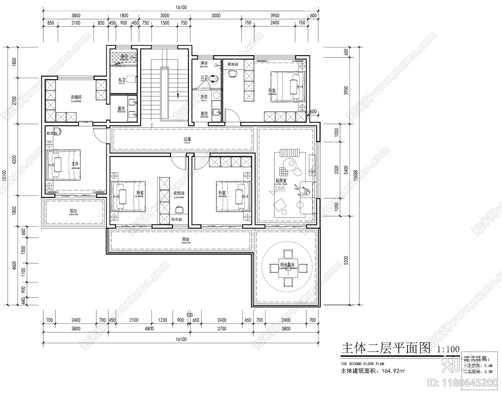 现代别墅建筑cad施工图下载【ID:1180645200】