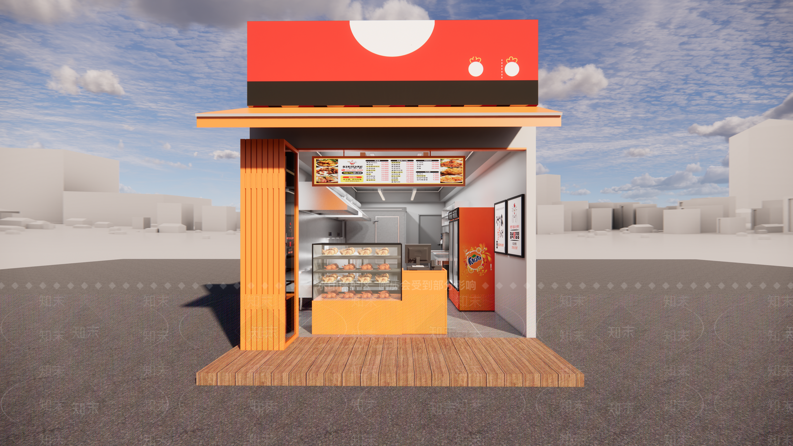 现代小吃快餐店SU模型下载【ID:1180645639】