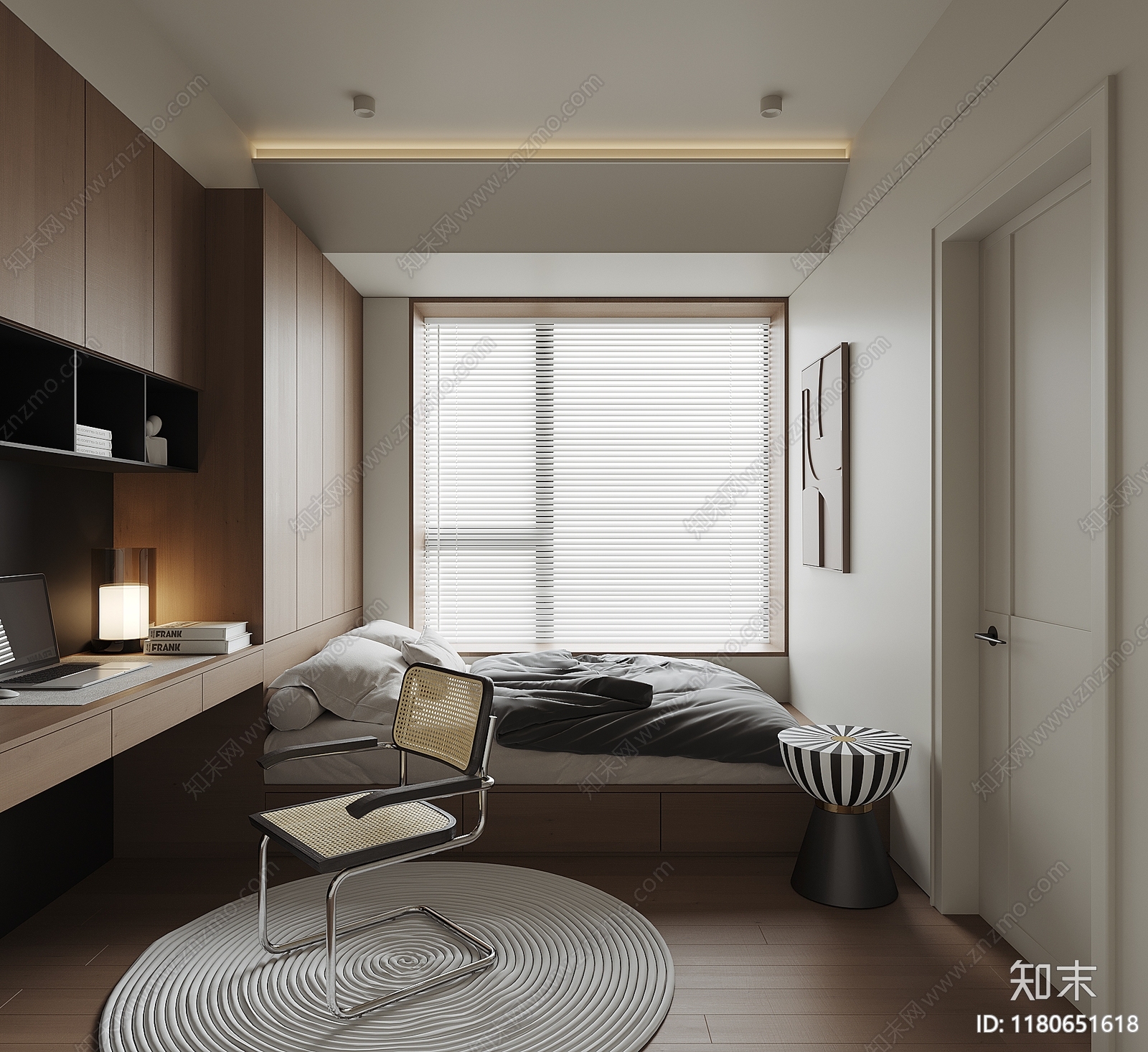 现代榻榻米卧室3D模型下载【ID:1180651618】