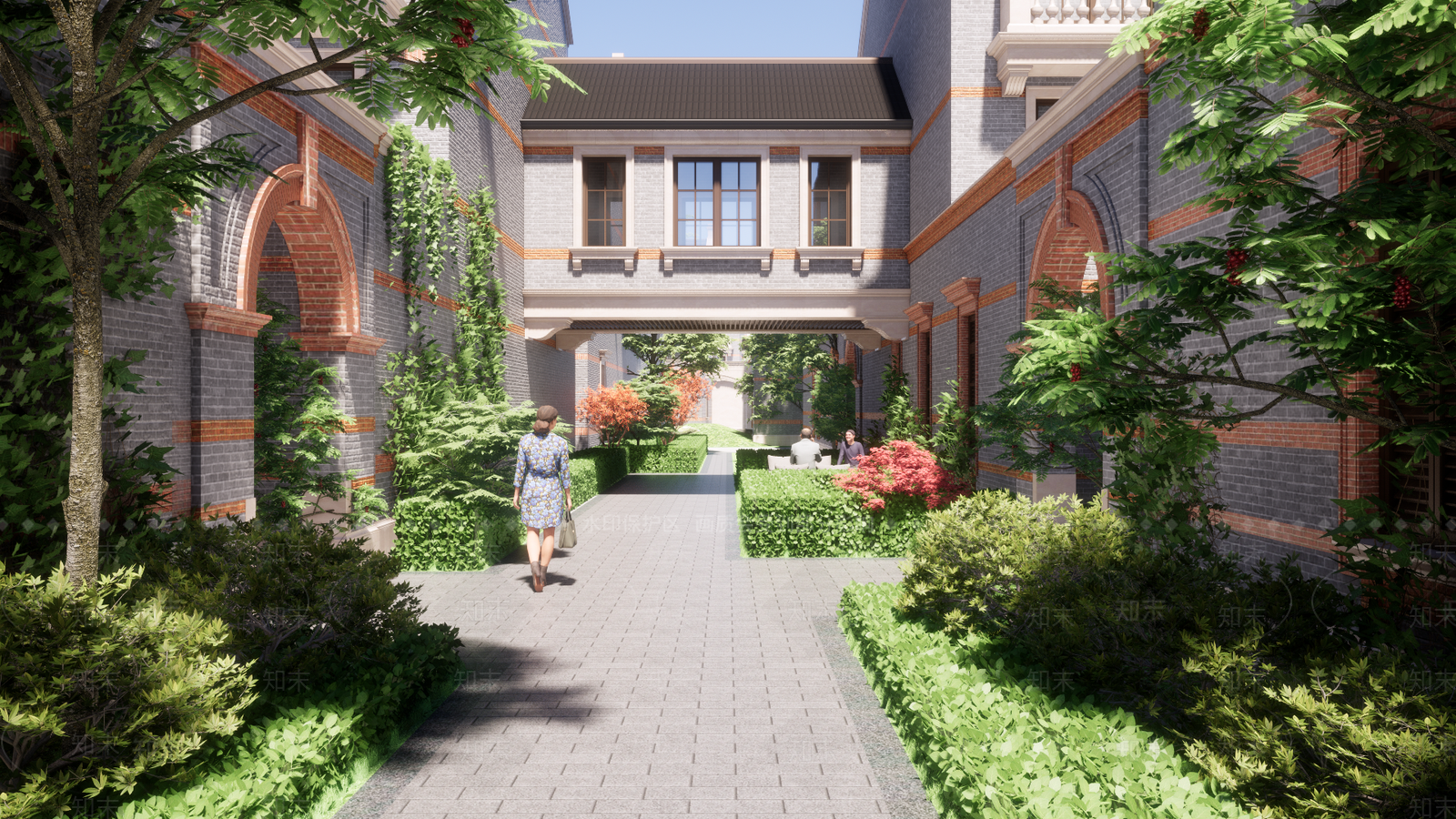 欧式小区建筑SU模型下载【ID:1185275198】