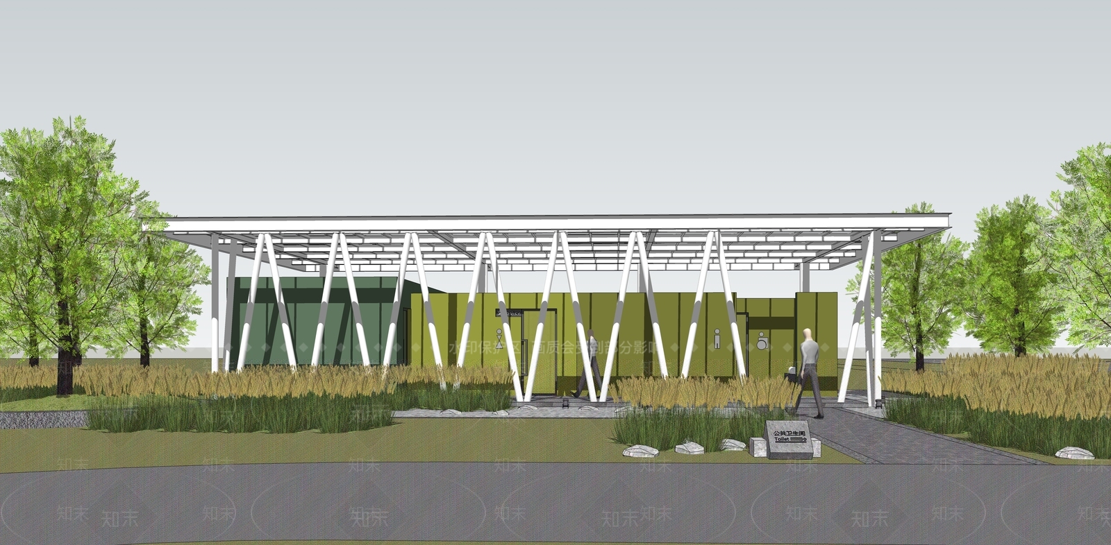 现代小公建SU模型下载【ID:1180655355】