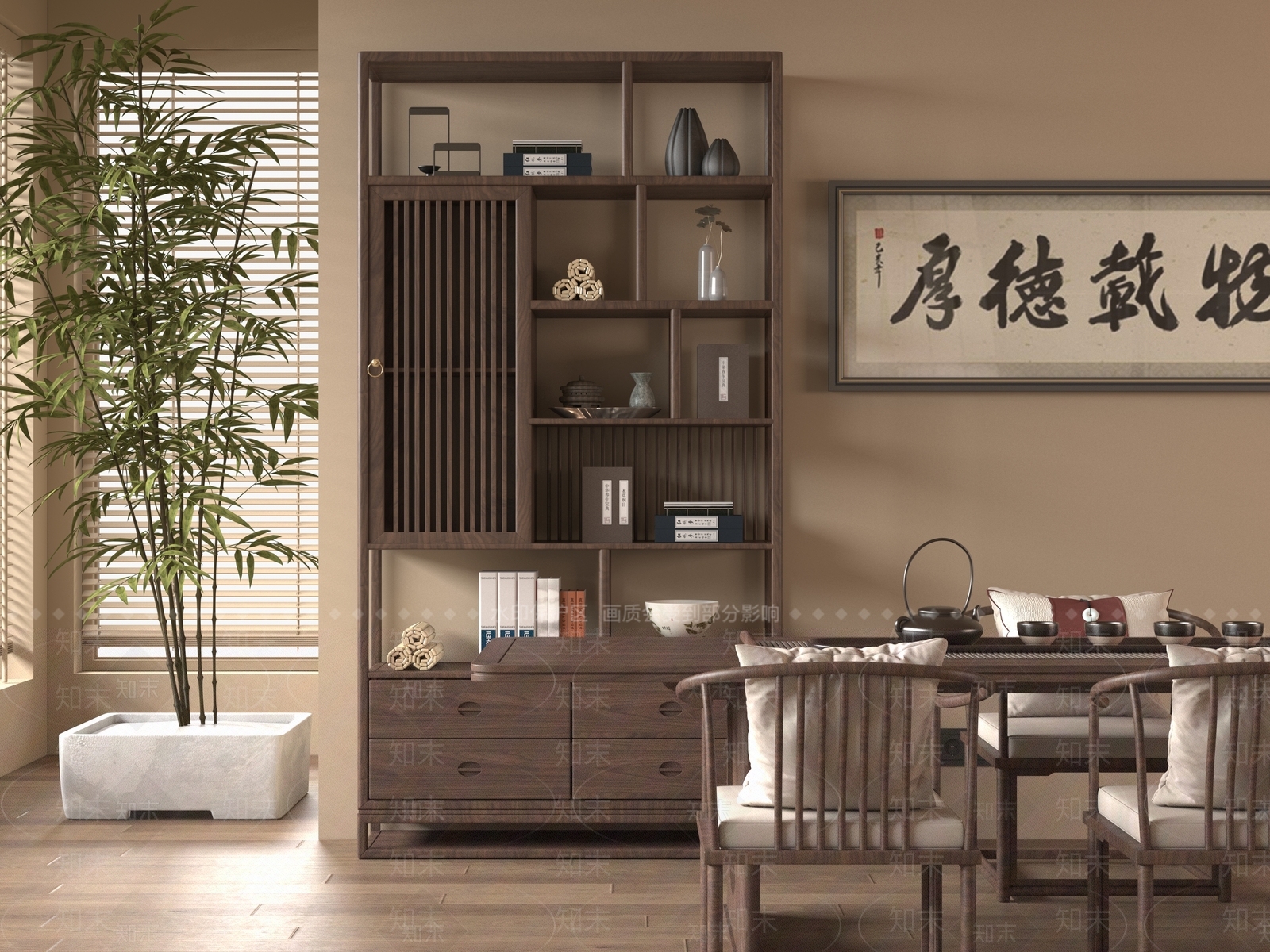 中式复古博古架3D模型下载【ID:1180655397】