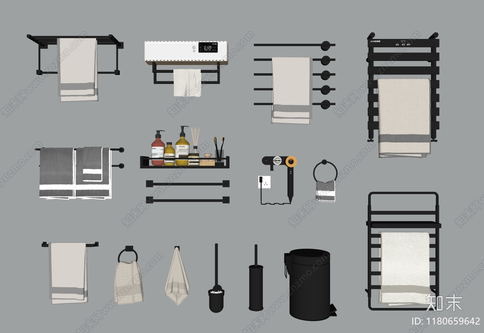毛巾架SU模型下载【ID:1180659642】