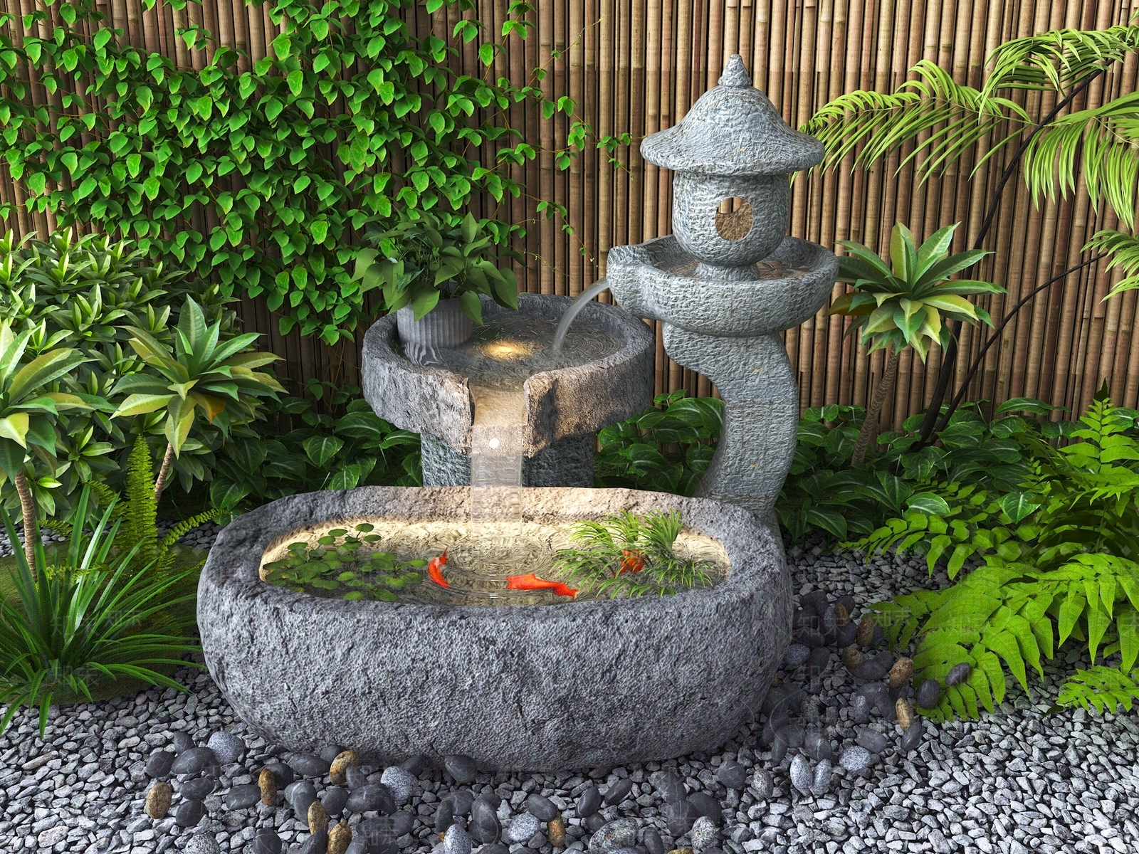 现代新中式水景SU模型下载【ID:1180662558】