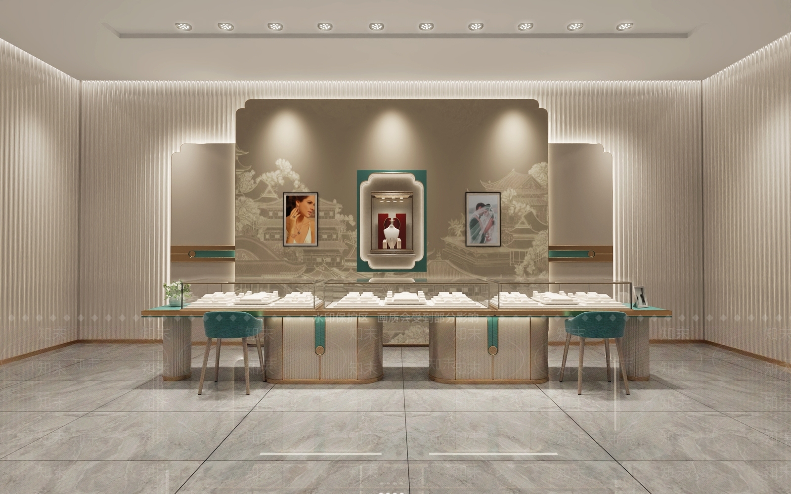 新中式珠宝店3D模型下载【ID:1180665263】