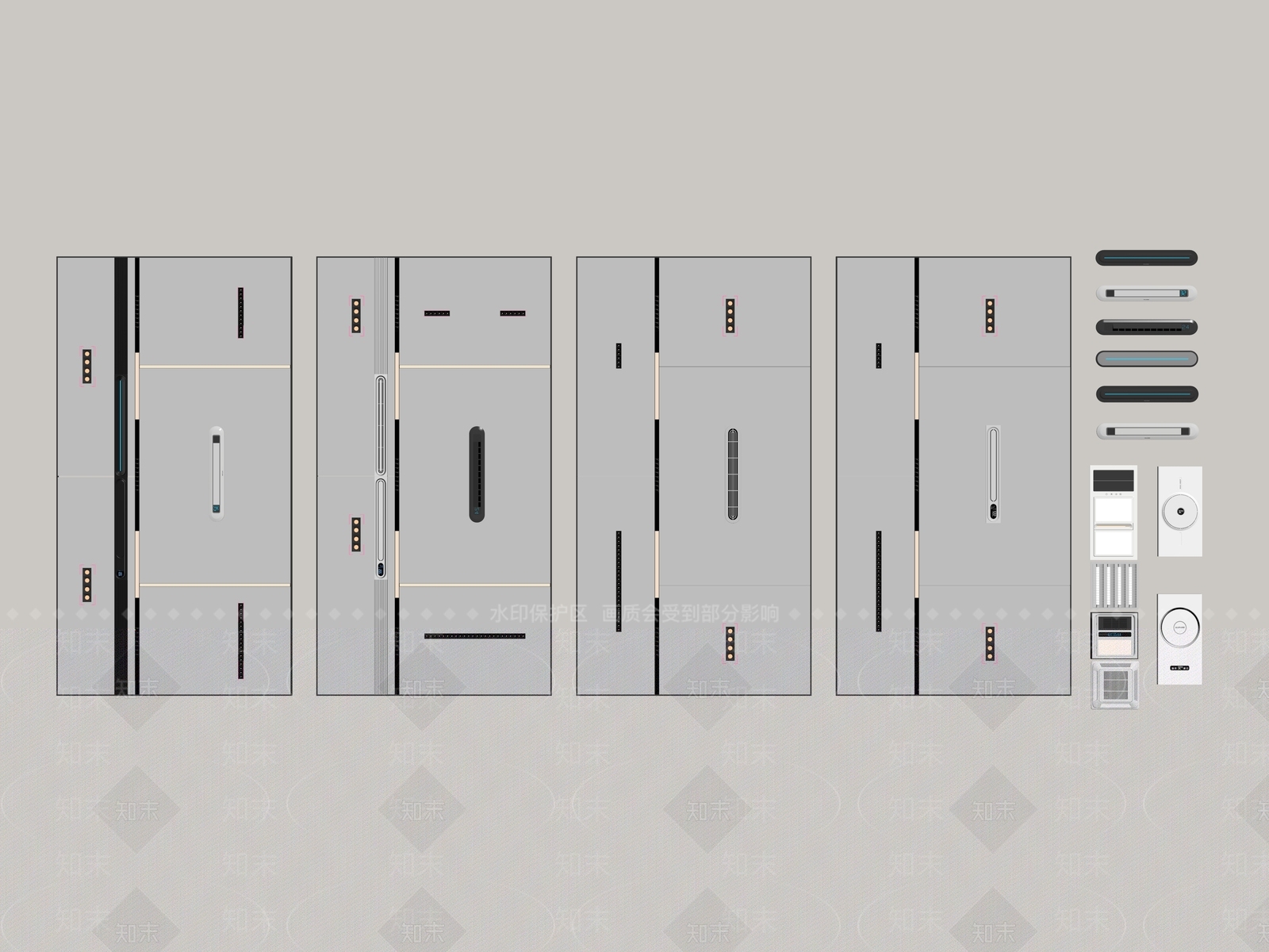 现代吊顶SU模型下载【ID:1180666455】