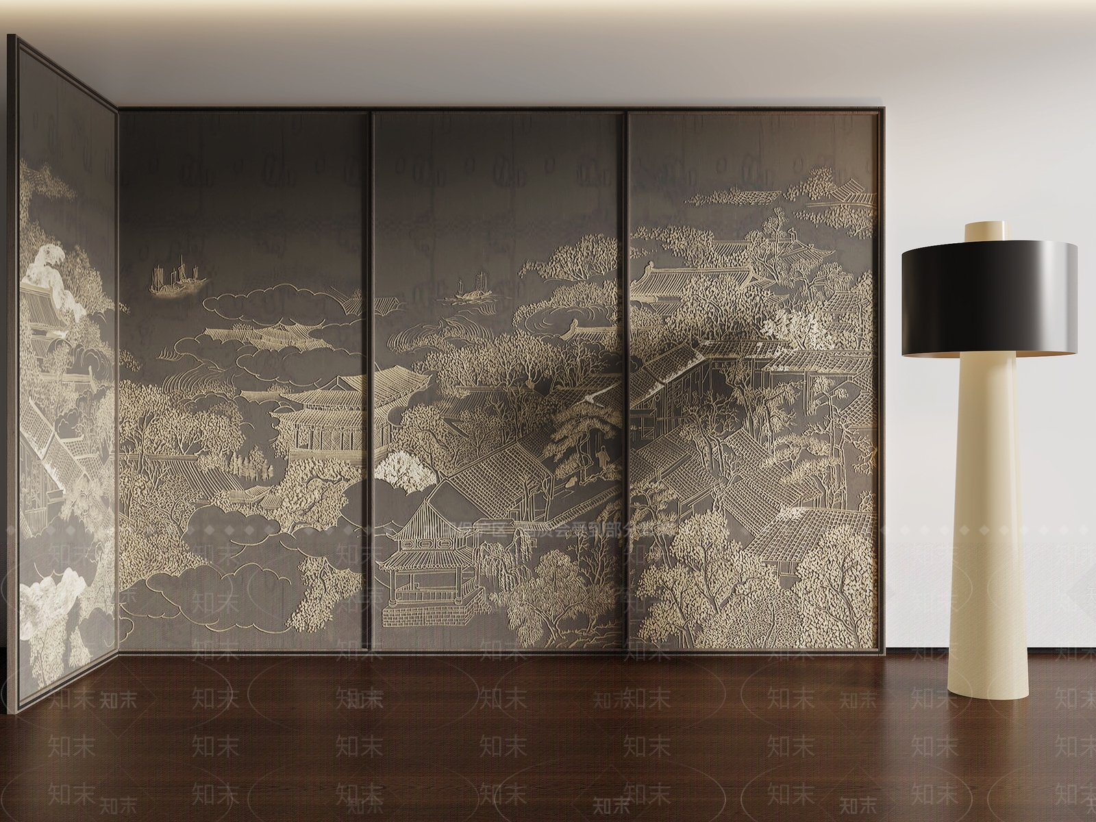 中古屏风SU模型下载【ID:1180667411】